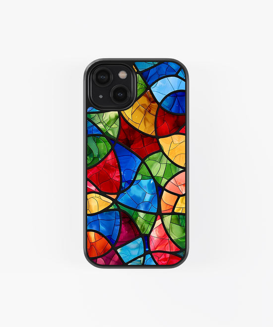 Stained colorful theme set glass phone case