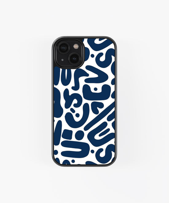 Blue Abstract pattern-Glass phone case