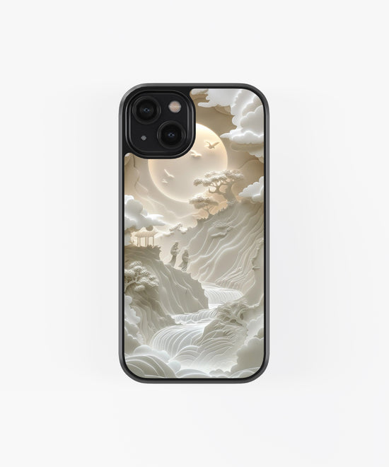 🌕 Serenity Moonlit Landscape 3D Art Glass Phone Case