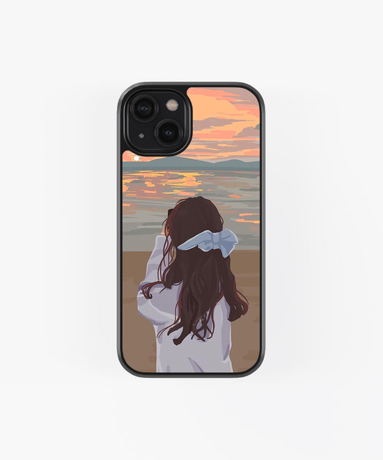 Girl Illustrator Work Glass phone Case