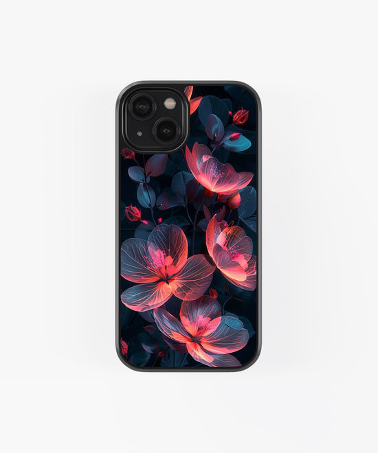 Flower Theme Glass Phone Case