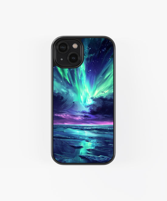Aesthetic Aurora wave wallpaper glass phone case