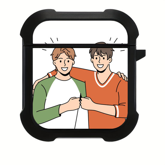 Best Friends Illustration Shockproof AirPods Case