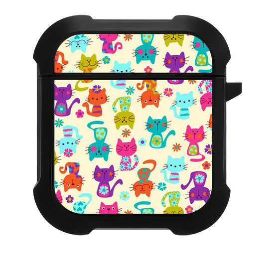 Cute Colorful Cats Shockproof AirPods Case