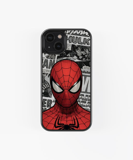 Spider Face Theme Glass Phone Case