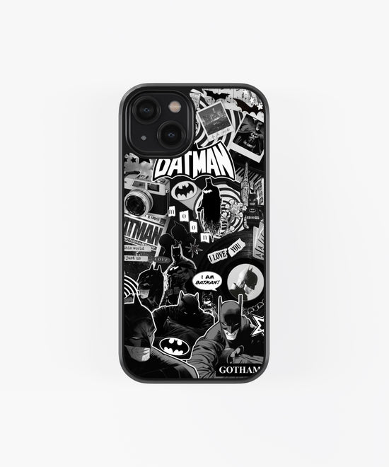 Dark Knight Noir Collage Glass Phone Case