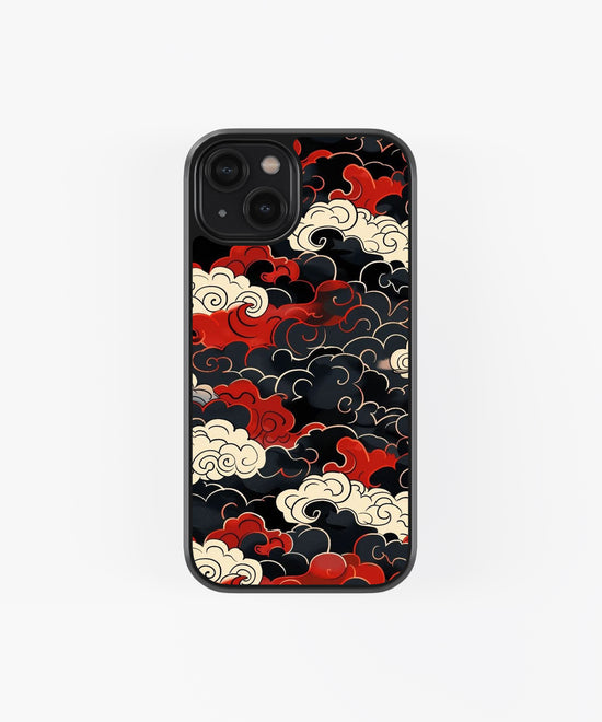 Crimson Storm Japanese Cloud glass Phone Case