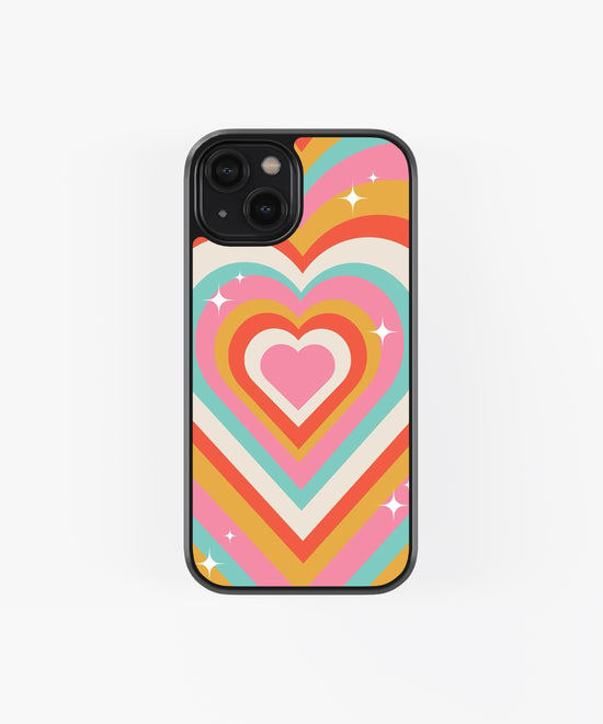 Multicolor theme hearting glass phone case