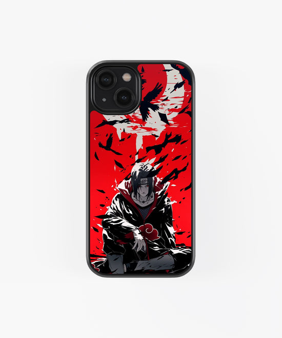 Crimson Raven Shadow – Premium Glass Phone Case
