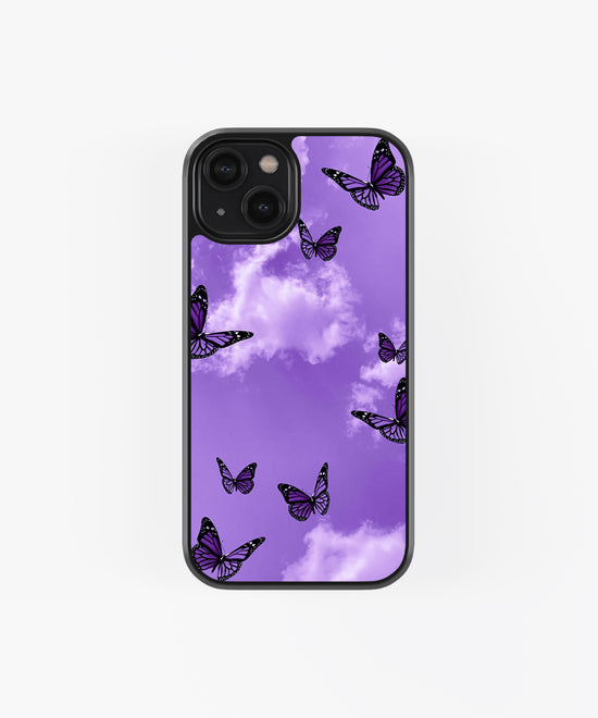 Pink butterfly aesthetic Glass phone case