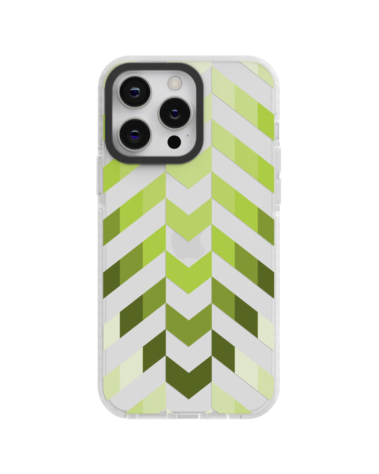 Modern Geometric Chevron Silicone Case for Lime & Moss Green