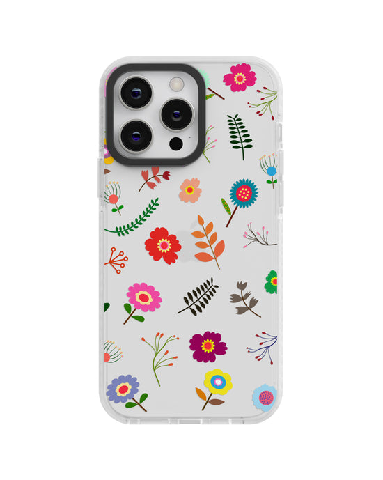 🌼 Premium Multicolor Floral Clear Silicone Case 🌈