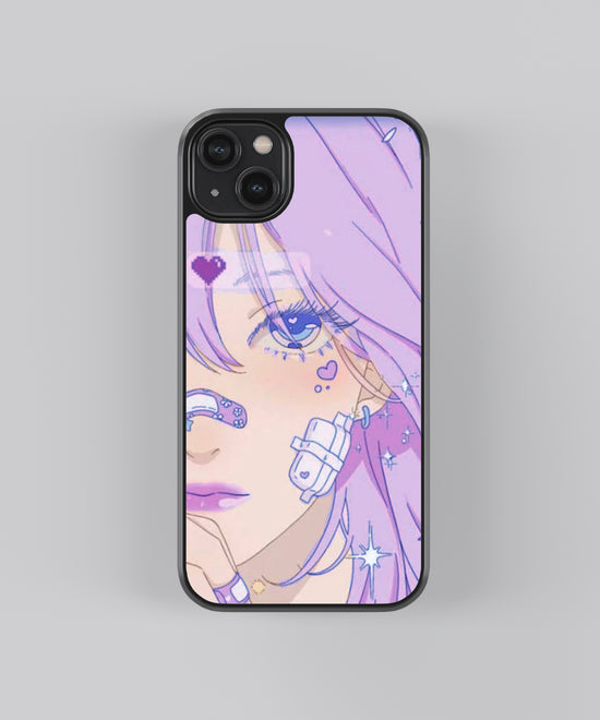 💜  Lilac Love Anime Glass phone Case