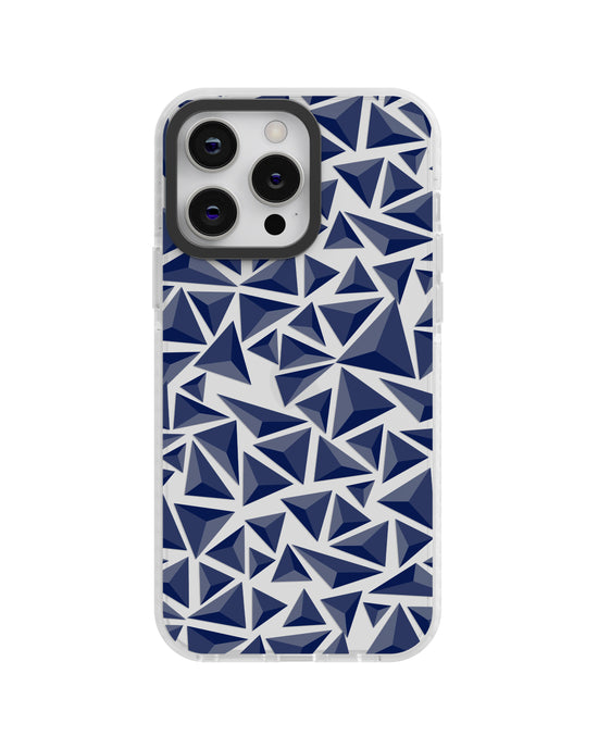 3D Geometric Prism Silicone Case for Midnight Navy & Slate Blue
