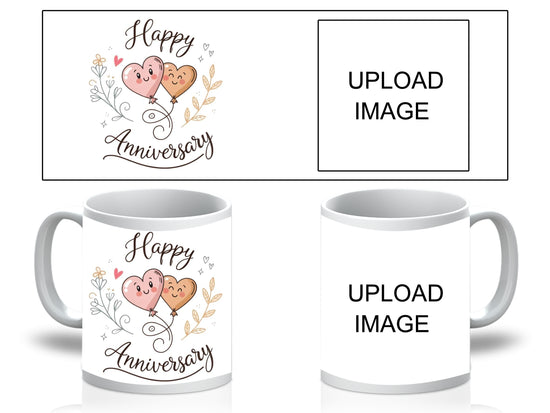 💍 Happy Anniversary Personalized Ceramic Photo Mug