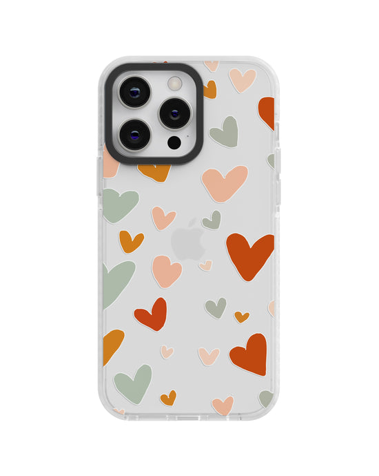 🤍 Premium Heart Print Clear Silicone Case 💖