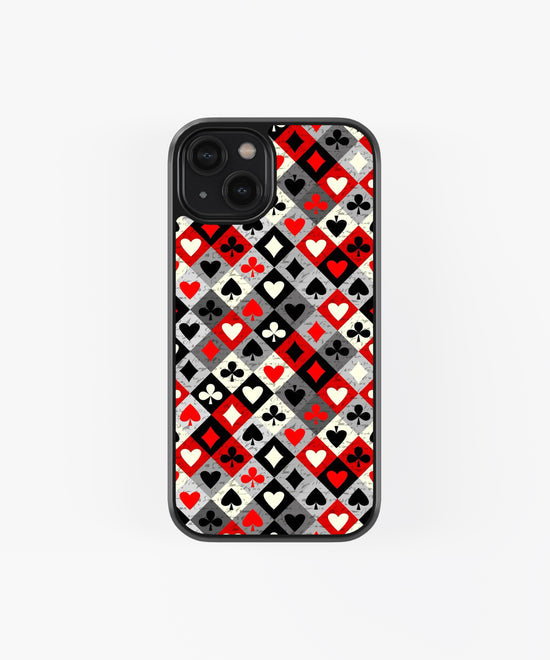 Card suit art glass phone case