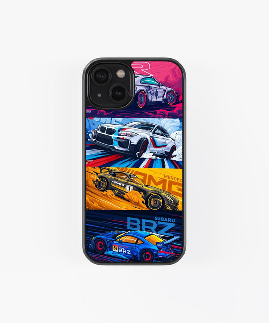 racing theme and edition design glass phone case