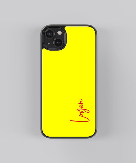 Personalized Neon Yellow Glass Case