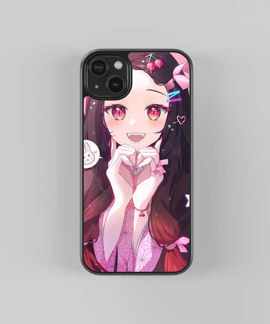 💖 Kawaii Heart Glow Glass phone Case