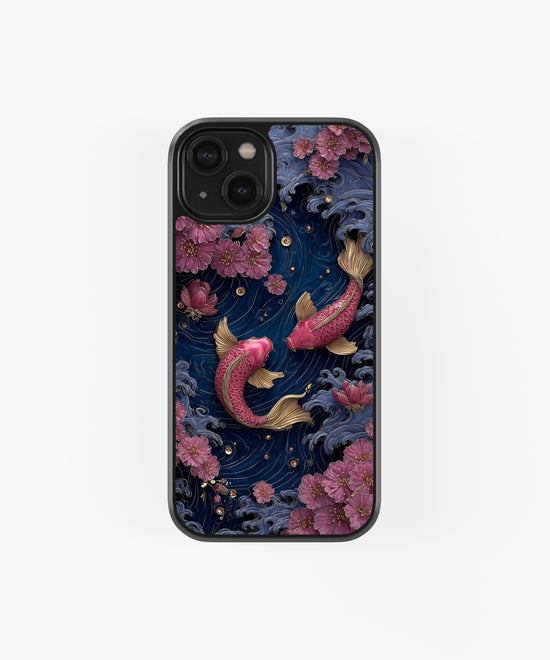 fish illustration art  Glass phone case