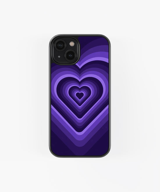 ✨ Aesthetic Purple Heart Tunnel Glass Phone Case - Retro Y2K Style