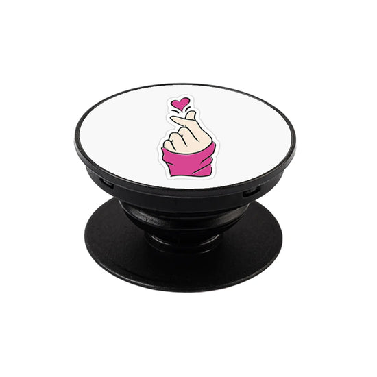 💖🤏 Finger Heart Pop Socket – Cute K-Style Phone Grip & Stand