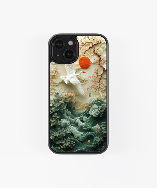 birds aesthetic illustration Glass Phone case