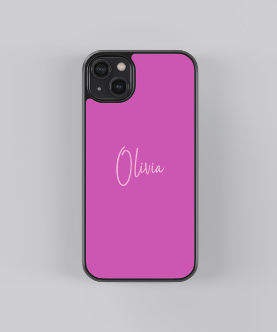 Custom Name Pink Glass Case – Personalized Premium Phone Cover