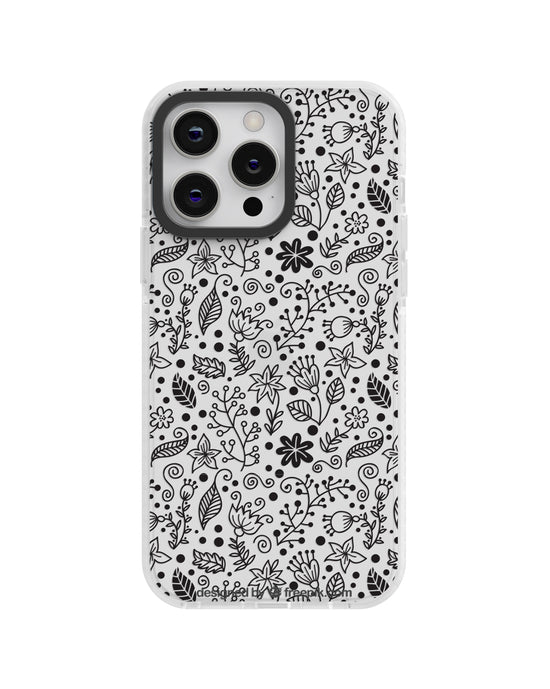 vector-retro-floral-pattern-with-flowers clear silicone phone case