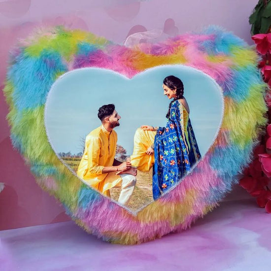 🌈 Furr Heart Rainbow Pillow