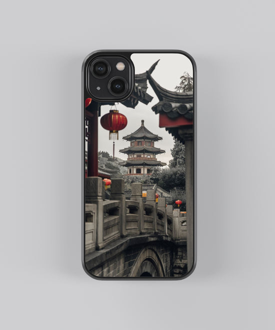 🏯 Imperial Pagoda Vista™ – Premium Tempered Glass Phone Case