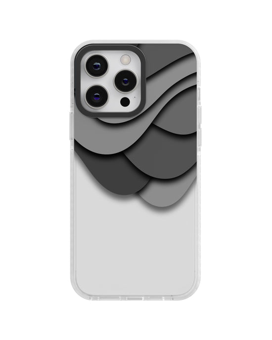 Grey Wave Silicone Phone Case – Minimal Abstract Design Soft TPU Shockproof Cover