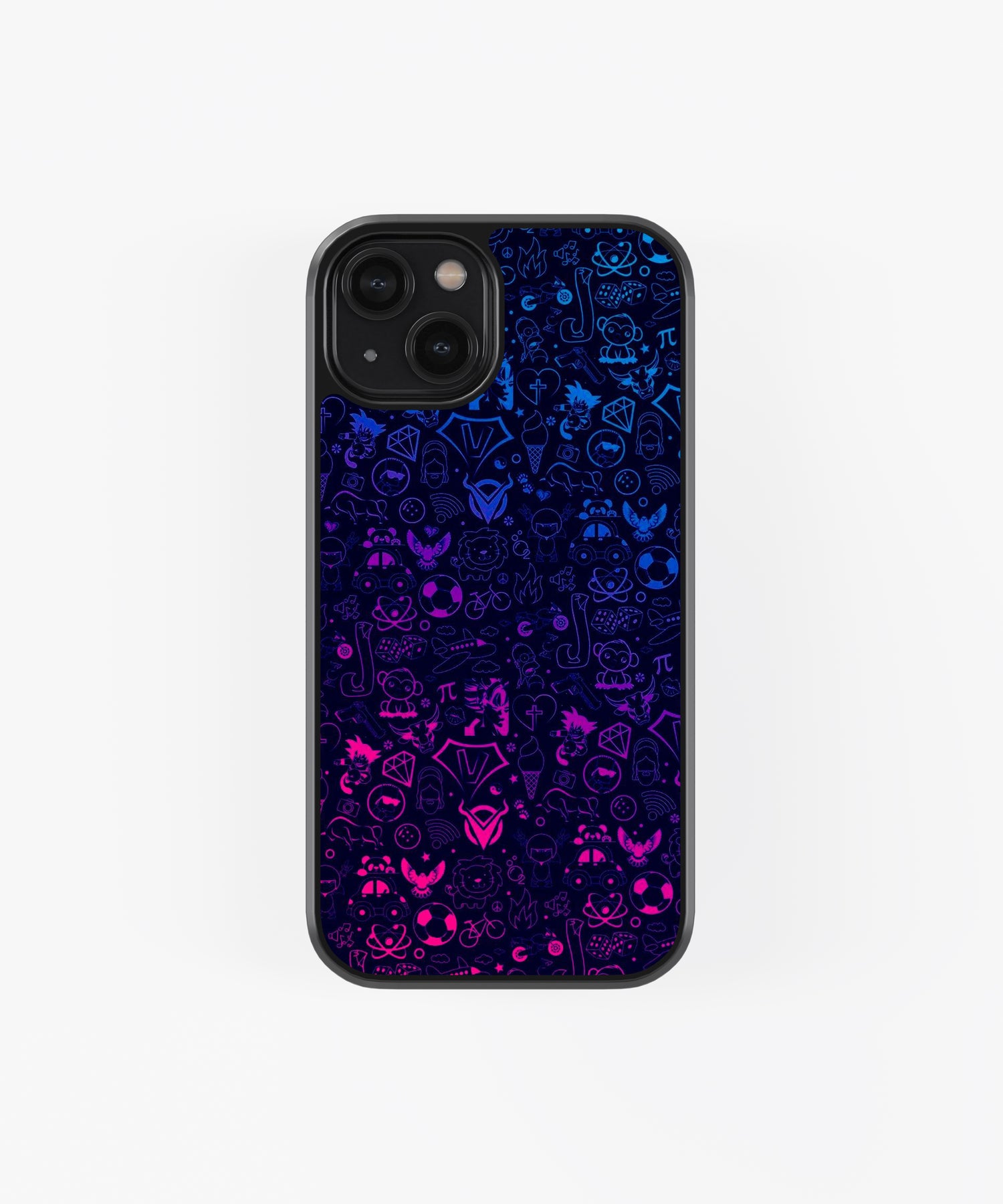 StayCase blur art phone case with neon blue and pink abstract doodle design for iPhone