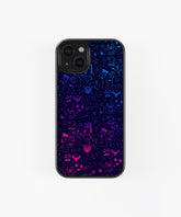 StayCase blur art phone case with neon blue and pink abstract doodle design for iPhone