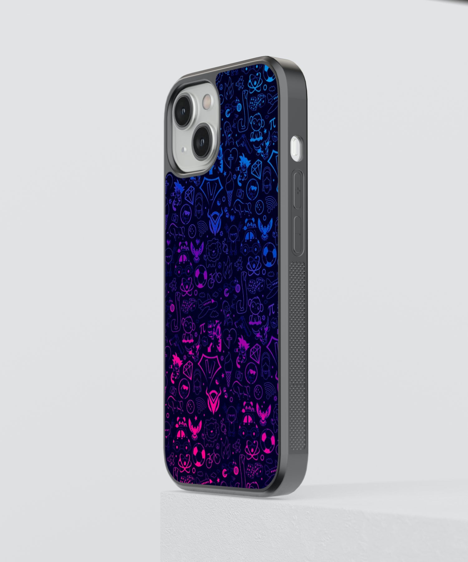 StayCase blur art phone case with vibrant blue and purple abstract character design for iPhone