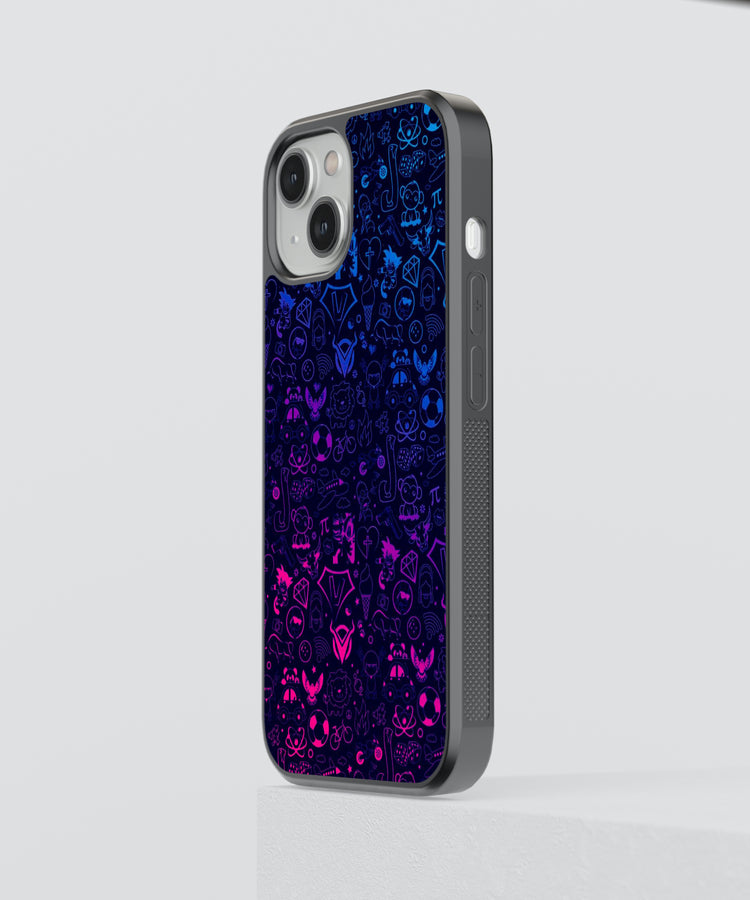 StayCase blur art phone case with vibrant blue and purple abstract character design for iPhone